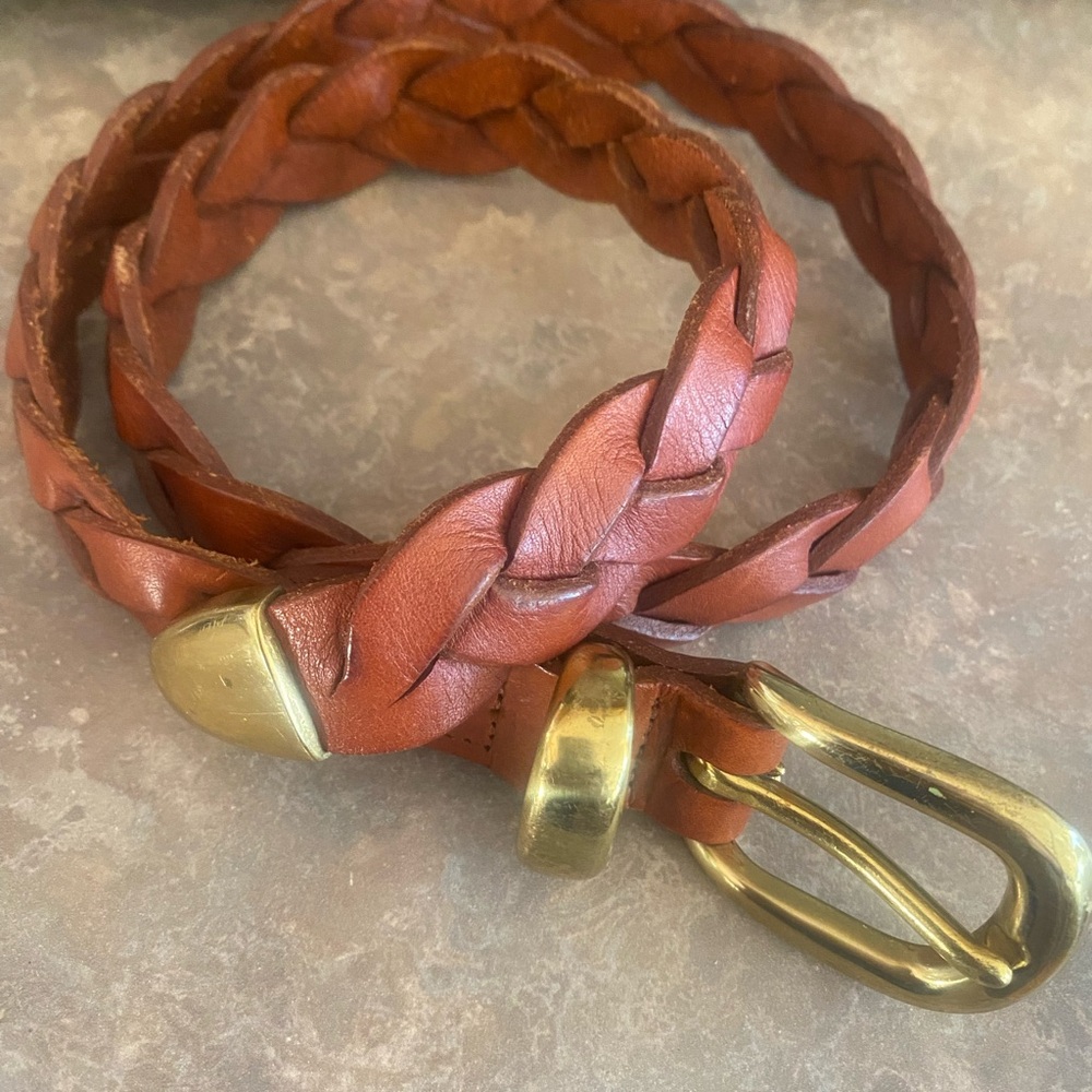 Vintage Zele Solid Brass Buckle with Brown Leather